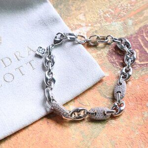 Kendra Scott Bailey Pave Chain Bracelet White CZ Silver